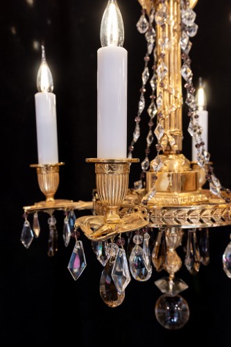 19th century chandelier in chiseled and gilded bronze - 