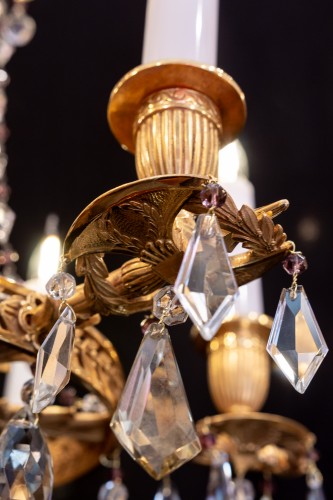  - 19th century chandelier in chiseled and gilded bronze