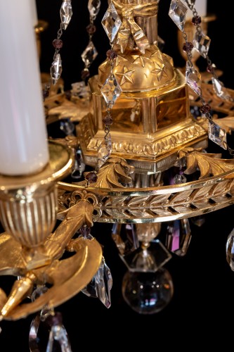 Antiquités - 19th century chandelier in chiseled and gilded bronze