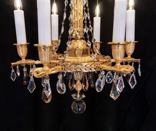 Antiquités - 19th century chandelier in chiseled and gilded bronze