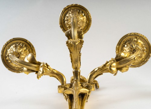  - Pair of 19th century Gilt Bronze Wall Appliques with Rooster