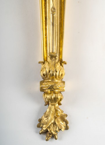 Antiquités - Pair of 19th century Gilt Bronze Wall Appliques with Rooster