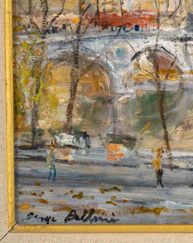Serge Belloni (1925-2005) - Pont Louis Philippe, les quais de Seine et Notre-Dame - MLD Antiquités
