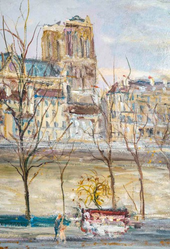XXe siècle - Serge Belloni (1925-2005) - Pont Louis Philippe, les quais de Seine et Notre-Dame