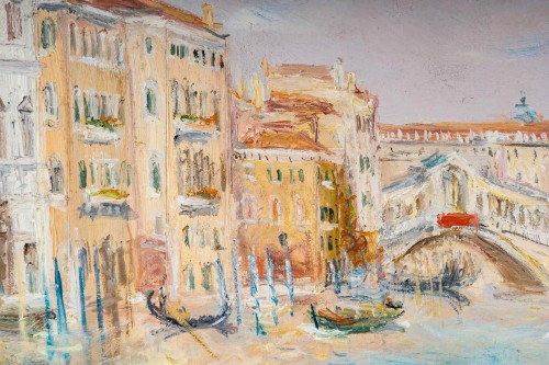 Serge Belloni (1925-2005) - Le Rialto et les Gondoles sur le Grand Canal - MLD Antiquités