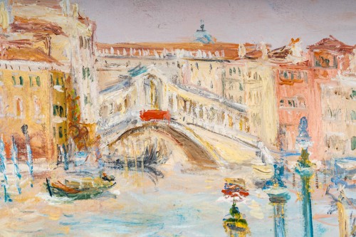 Serge Belloni (1925-2005) - Le Rialto et les Gondoles sur le Grand Canal - 