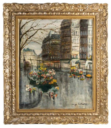Serge Belloni (1925-2005) - The Flower Seller at Jeannette's, Oil on Canvas