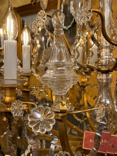  - Louis XV Style Chandelier in Gilt Bronze and Cut Crystal Signed Baccarat 