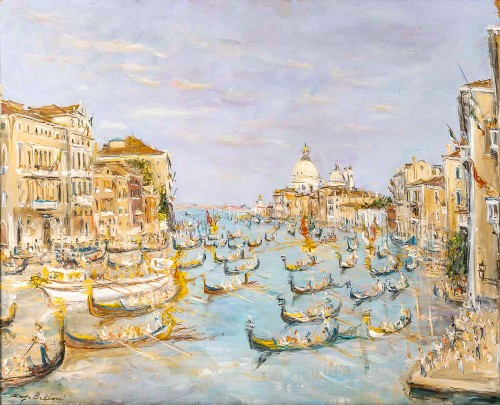 Serge Belloni (1925-2005) Venice The Regatta the Grand Canal - 