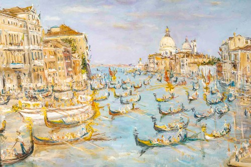 Antiquités - Serge Belloni (1925-2005) Venice The Regatta the Grand Canal