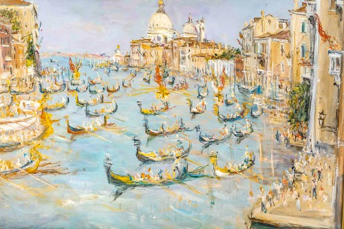 Antiquités - Serge Belloni (1925-2005) Venice The Regatta the Grand Canal