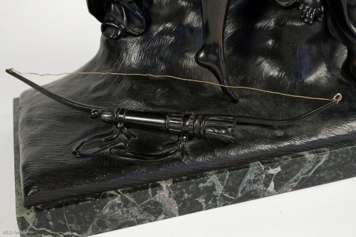 19th century - Black Patina Bronze Group &quot;Angel and Nymph,&quot; Romantic Period circa 1830