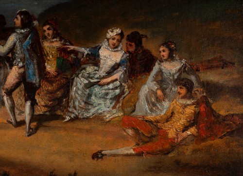 Antiquités - Banquet Champêtre École Française du XVIIIe Siècle vers 1750