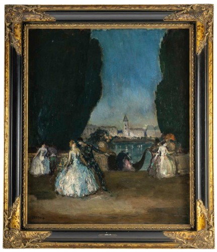 Marcel Cosson (1878–1956) Arlequin et Colombine au Carnaval de Venise