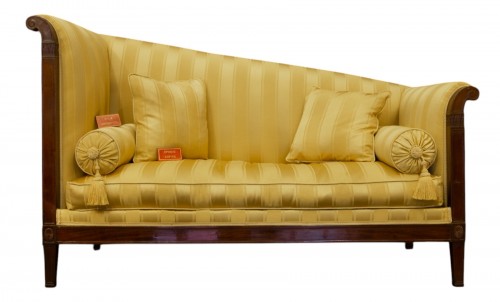 Large Empire Period Paumier or Sofa in Mahogany and Mahogany Veneer 1810