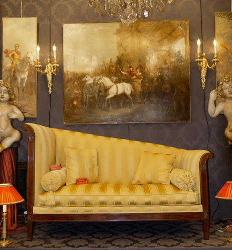 Large Empire Period Paumier or Sofa in Mahogany and Mahogany Veneer 1810 - Seating Style Empire