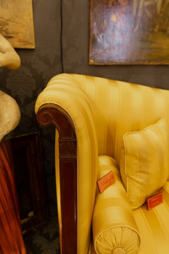 Large Empire Period Paumier or Sofa in Mahogany and Mahogany Veneer 1810 - 