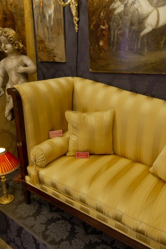 19th century - Large Empire Period Paumier or Sofa in Mahogany and Mahogany Veneer 1810
