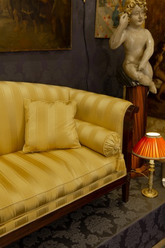 Empire - Large Empire Period Paumier or Sofa in Mahogany and Mahogany Veneer 1810