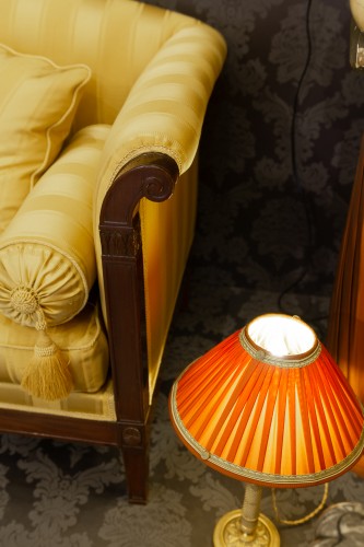 Antiquités - Large Empire Period Paumier or Sofa in Mahogany and Mahogany Veneer 1810