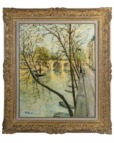 Serge Belloni (1925-2005) Paris Le Pont Marie au printemps vers 1957
