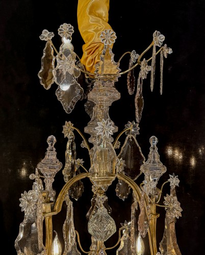 Lighting  - French Louis XV Period Gilt-Bronze and Cut-Crystal Chandelier Circa 1760