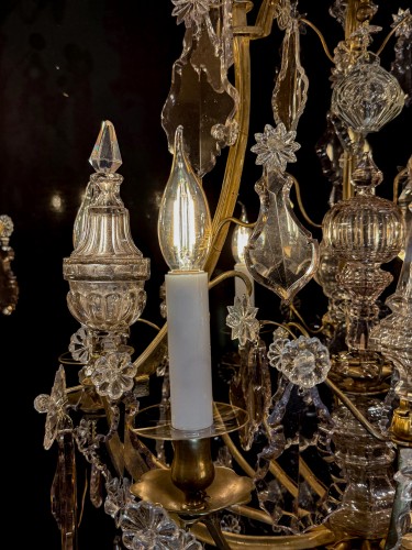 18th century - French Louis XV Period Gilt-Bronze and Cut-Crystal Chandelier Circa 1760