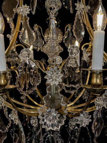 French Louis XV Period Gilt-Bronze and Cut-Crystal Chandelier Circa 1760 - Louis XV