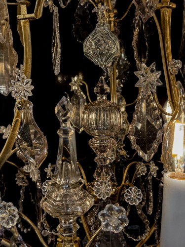 Antiquités - French Louis XV Period Gilt-Bronze and Cut-Crystal Chandelier Circa 1760