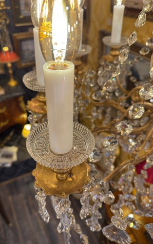 Napoléon III - A Baccarat Bronze and Cut-Crystal Chandelier circa 1870-188