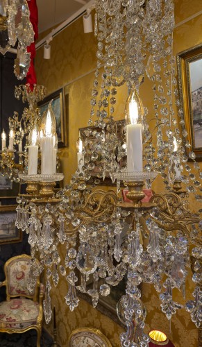 Antiquités - A Baccarat Bronze and Cut-Crystal Chandelier circa 1870-188