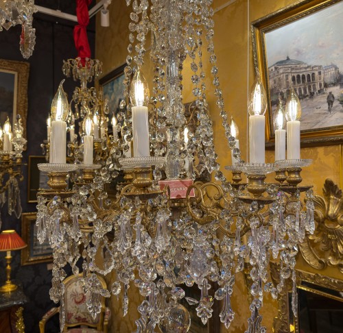 Antiquités - A Baccarat Bronze and Cut-Crystal Chandelier circa 1870-188