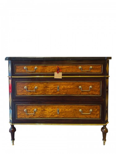 Directoire Period Amaranth and Lemon wood veneer Commode with Ormolu Mounts