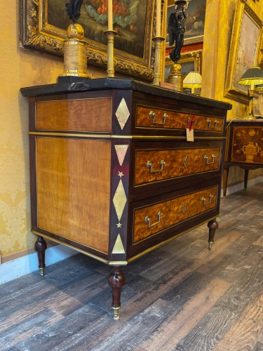 Furniture  - Directoire Period Amaranth and Lemon wood veneer Commode with Ormolu Mounts