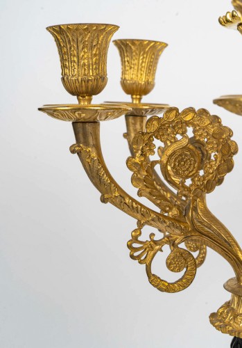 Empire - Large Pair of Empire Period Candelabra , Featuring Winged Victories