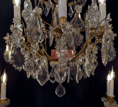 Antiquités - Baccarat -  in Gilt Bronze and Cut Crystal Chandelier circa 1880
