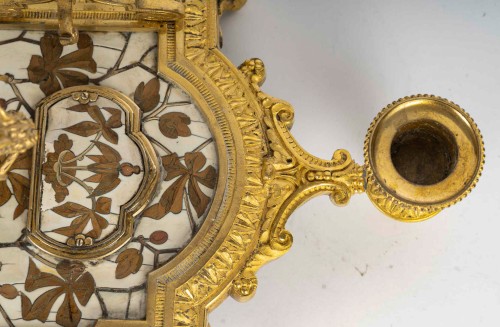 Antiquités - Ferdinand Duvinage - Bronze and Cloisonné Ivory Marquetry  for A Giroux 1880