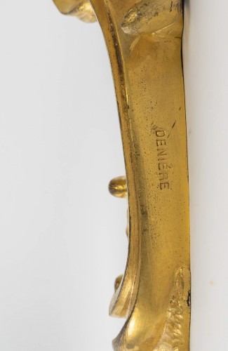 Jean-François Deniere (1774-1866) Paire d’appliques Louis XV en bronze ciselé et doré - MLD Antiquités