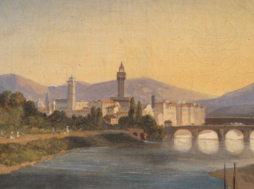 19th century - Charles-Édouard Hugot (1815–1886) Views of the Arno Riverbanks Florence