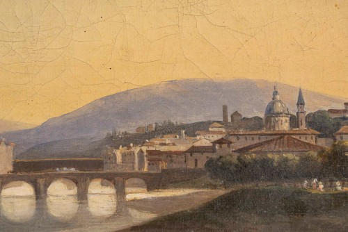 Restauration - Charles X - Charles-Édouard Hugot (1815–1886) Views of the Arno Riverbanks Florence