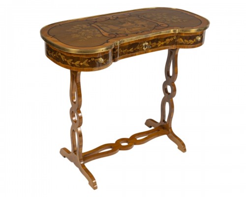 André-Louis Gilbert (1746–1809) – Table écritoire à marqueterie de chasse, vers 1775