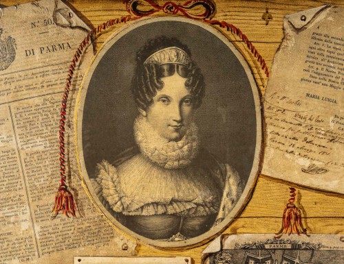 19th century - Pair of Trompe l’œil Panels Portraits of Empress Marie-Louise, Italie 1850