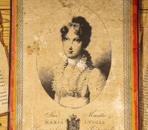 Antiquités - Pair of Trompe l’œil Panels Portraits of Empress Marie-Louise, Italie 1850