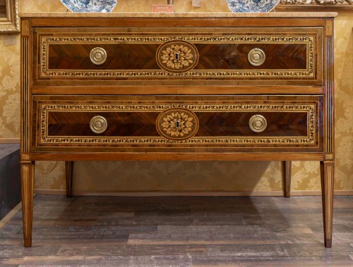 Furniture  - Pair of Italian Commodes Bearing the Effigy of Louis XVIII, Verona, c. 1795