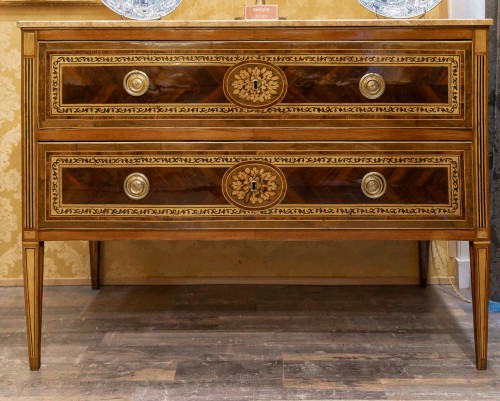 Pair of Italian Commodes Bearing the Effigy of Louis XVIII, Verona, c. 1795 - 