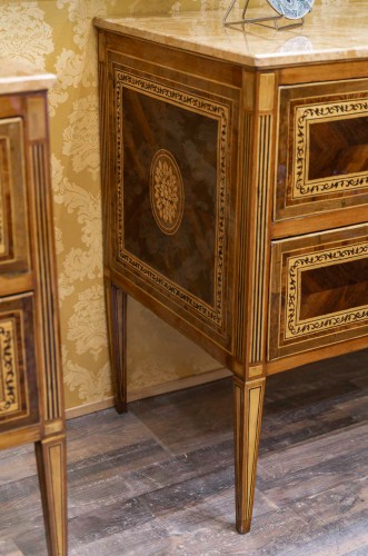 18th century - Pair of Italian Commodes Bearing the Effigy of Louis XVIII, Verona, c. 1795