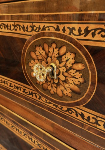 Antiquités - Pair of Italian Commodes Bearing the Effigy of Louis XVIII, Verona, c. 1795