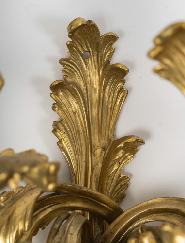 19th century - Pair of Gilt Bronze Five-Light Wall Sconces, c. 1890