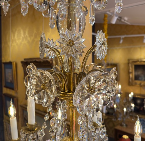 Lustre d’époque Napoléon III en bronze et cristal taillé signé par la Maison Baccarat - MLD Antiquités