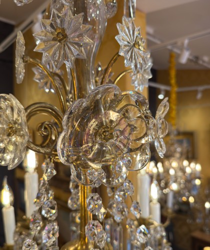 XIXe siècle - Lustre d’époque Napoléon III en bronze et cristal taillé signé par la Maison Baccarat